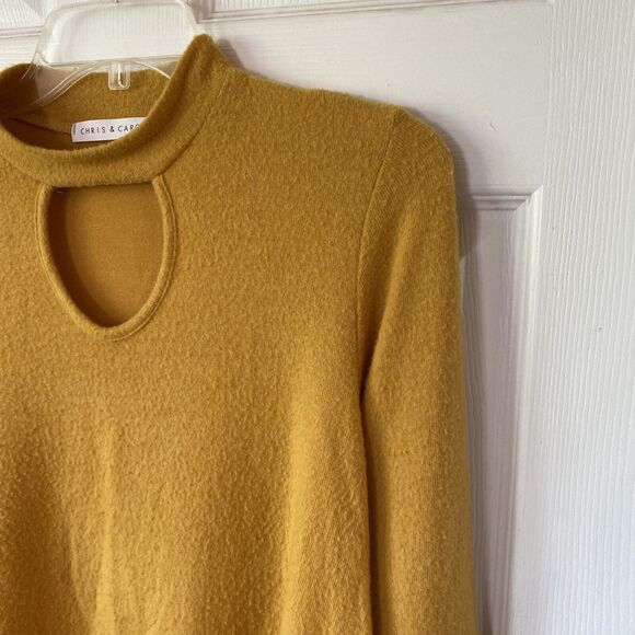 Chris & Carol Sweater Women’s Size M Goldenrod Long Sleeve Flared Layered Sleeve - Picture 3 of 12